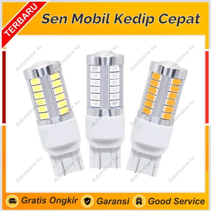 LAMPU SEIN KEDIP CEPAT MOBIL T20 7440 7443 T20 GEPENG TANCAP  LED 33 MATA