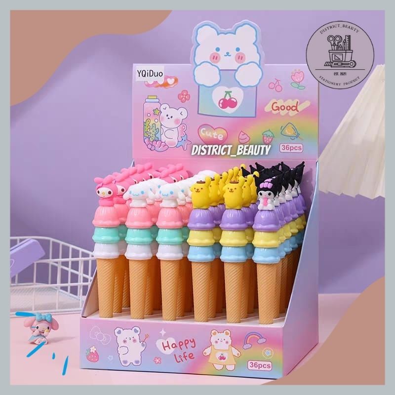 

PULPEN GEL ES KRIM TUMPUK SANRIO GEL PEN ICE CREAM CONE SANRIO KUROMI CINNAMOROL LUCU TERMURAH
