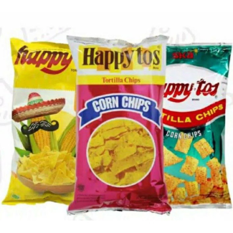 

Happy Tos Tortila Chips Original / Cheese 140gr Kripik Jagung Gurih Asin Happytos Merah