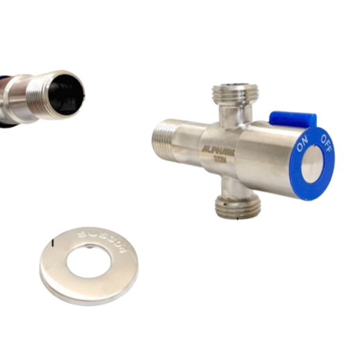 Kran Sower T Stop Keran Shower Cabang Saluran Pipa Air Kamar Mandi WC Stinless 1/2 Inch