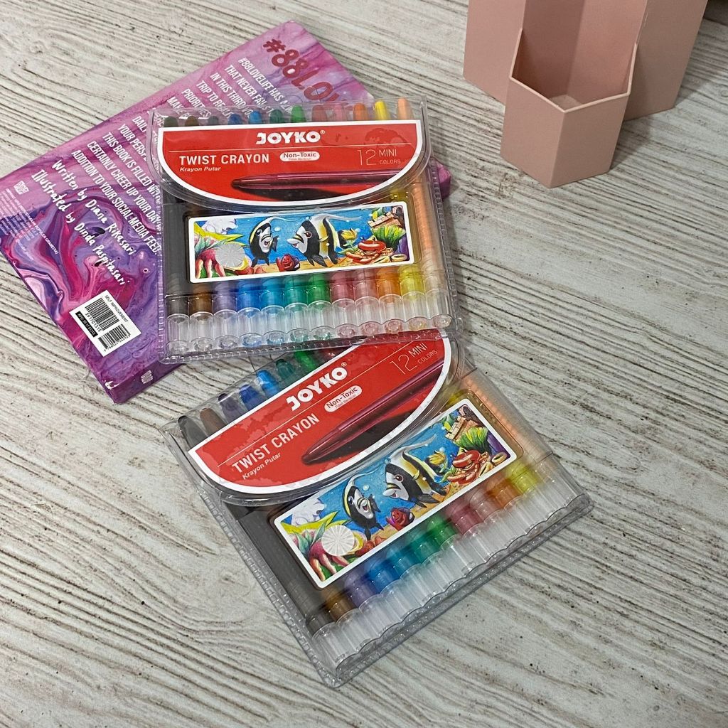 

Crayon Twist MERK JOYKO MINI 12 Pcs Warna Warni - KR 1387 - krayon putar lucu alat gambar sekolah mewarnai