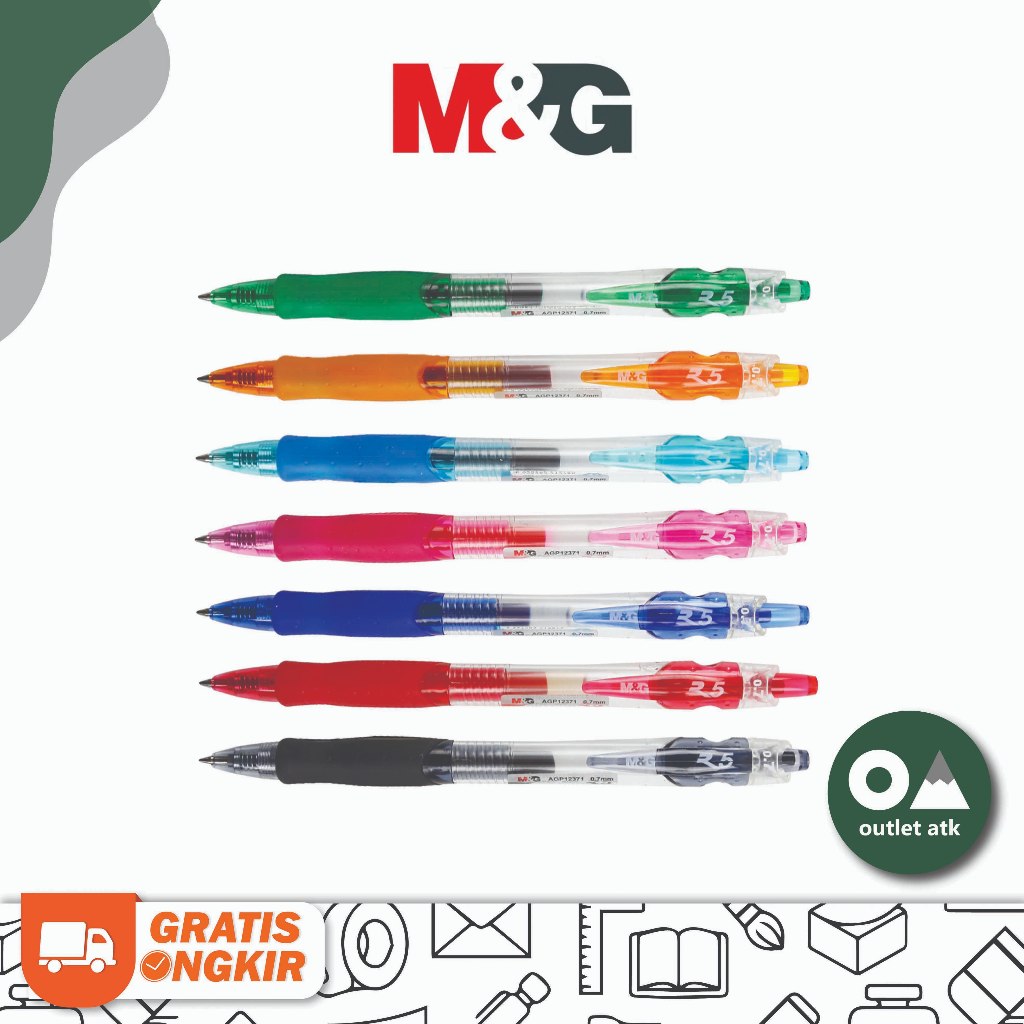 

M&G Retractable Gel Pen R5 0.7mm Colors - Pulpen Cetek Warna