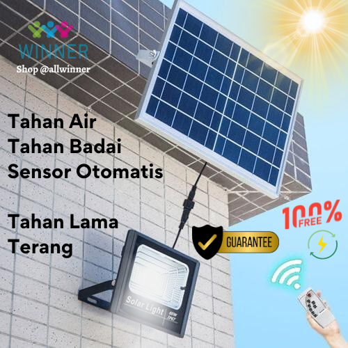 LAMPU TENAGA SURYA 100W OUTDOOR OTOMATIS SOROT TENAGA MATAHARI SOLAR CELL DINDING OUTDOOR TAMAN JALA