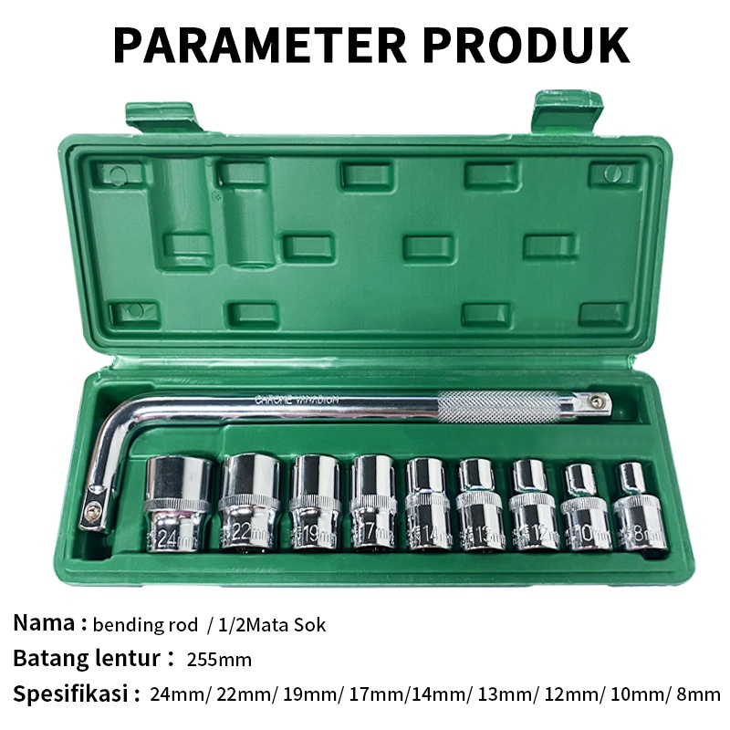 RTY Bonkyo Mata kunci sok set Mata Sock Set Dan Gagang Sock L/Kunci Set Kunci Mata Shock TOOL KIT