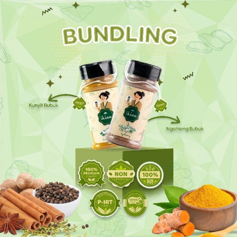

Ngohiong Bubuk & Kunyit Bubuk / Bumbu Botol / Premium Quality / BUNDLING IKIAE