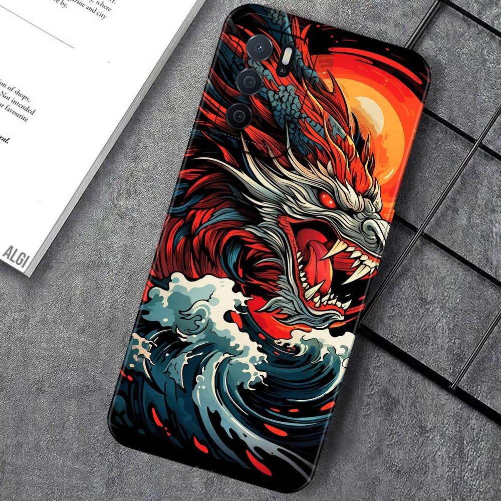 Soft Case Oppo A16 Fashion Dragon Naga Softcase Pro Camera TPU Silikon Terbaru