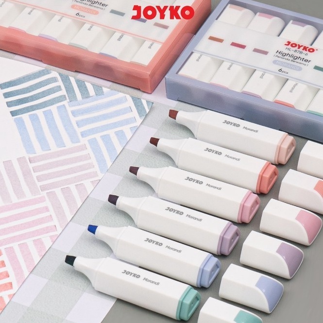 

KODE M3C Penanda Berwarna Highlighter Joyko HL87A 87B 6 Warna Morandi