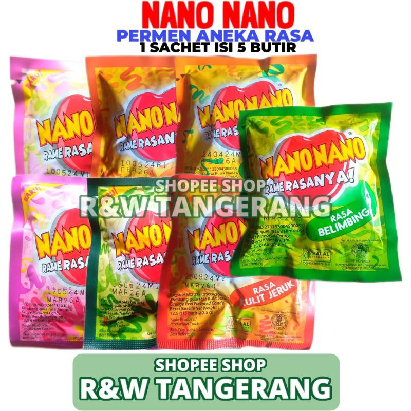 

Nano Nano Permen Aneka Rasa Kemasan Sachet Isi 5 Butir/Sachet