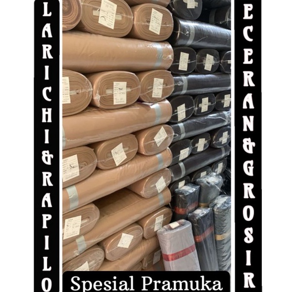 

KODE H57Y Kain Bahan Spesial PramukaPembina LarichiRapiloCatrina Eceran Grosir