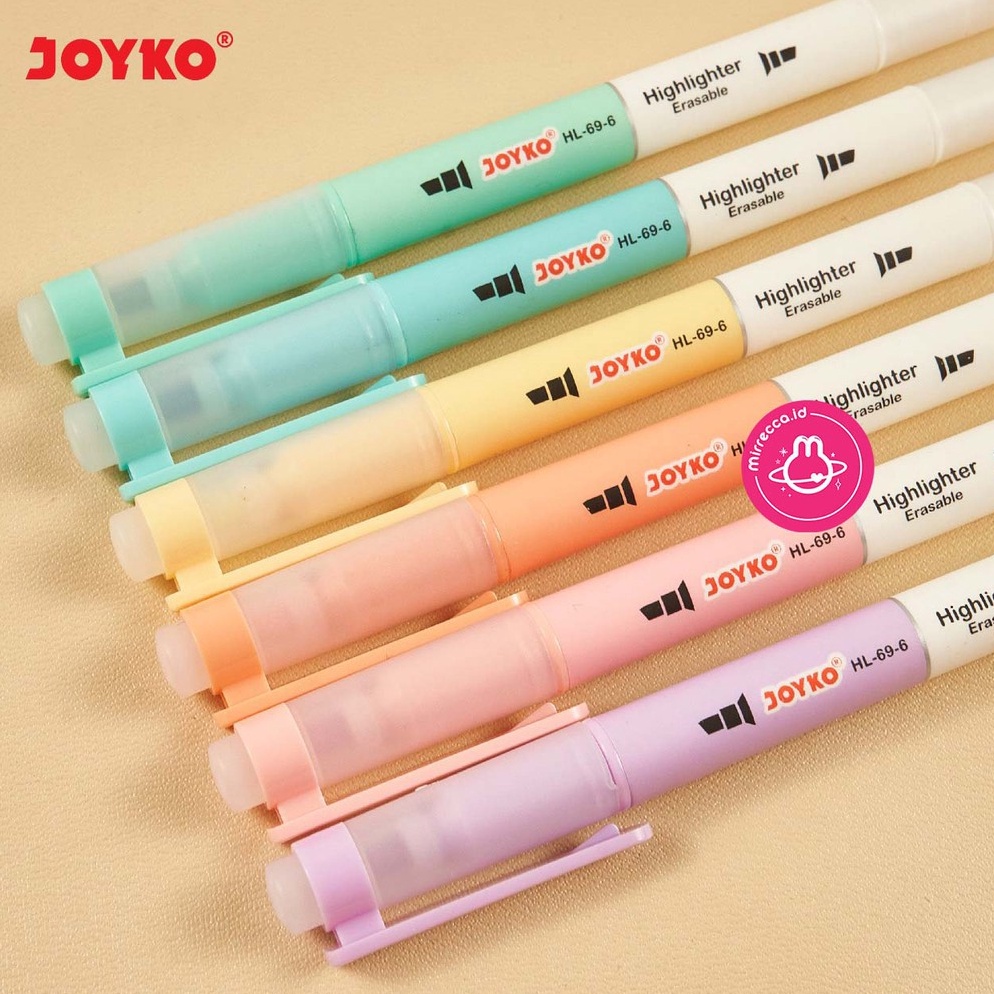 

KODE Y29U SET 6 COLOR ERASABLE HIGHLIGHTER JOYKO HL696