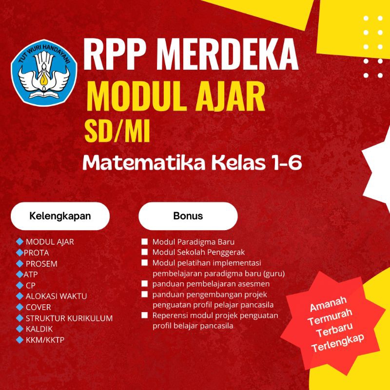 

Modul Ajar Matematika Kelas 1-6 Kurikulum Merdeka