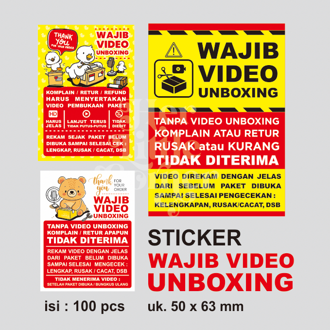 

STICKER UNBOXING ISI 100 UKURAN 50mm x 63mm