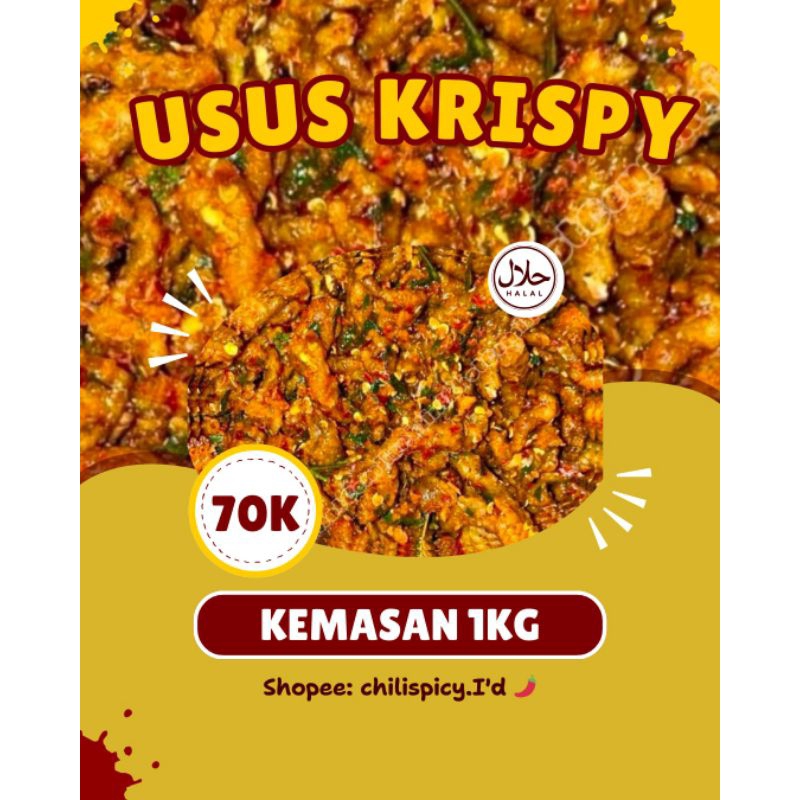 

USUS KRISPY KEMASAN 1KG PEDAS DAN ORIGINAL