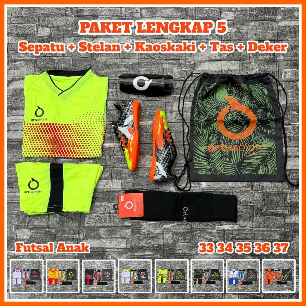 Paket Lengkap 5 Sepatu Futsal Anak Laki Laki Usia 5-15 Tahun Terbaru Berkualitas Sepatu Futsal Anak 