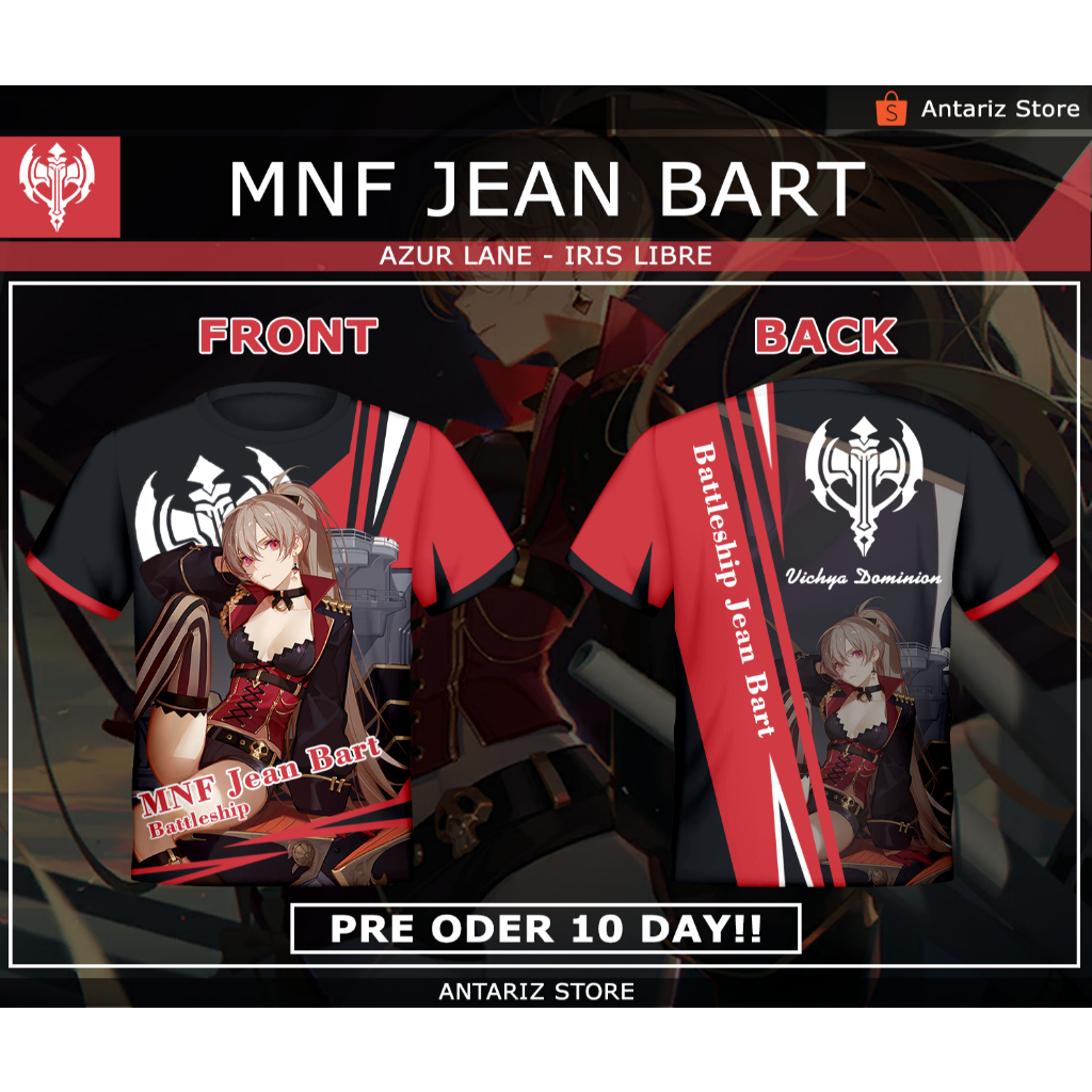Kaos Fullprint Azur Lane MNF Jean Bart