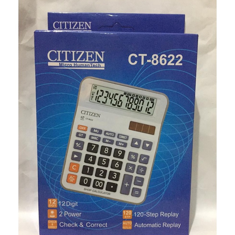 

KODE T32G KALKULATOR CALCULATOR CITIZEN CT 8622