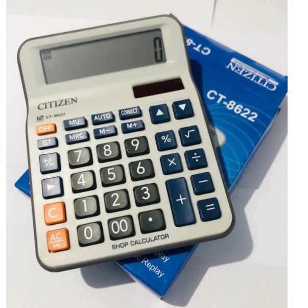 

KODE Y63N Calculator Kalkulator Dagang 12 Digit Citizen CT 8622 CT8622 Warna Putih Cantik