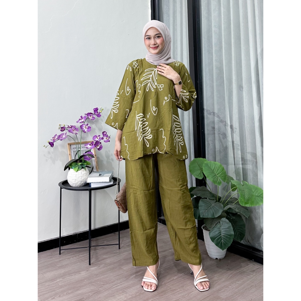 Daster Setelan One Set Tie Dye CP Waka Jumbo Motif Polkadot Ori Naura Dotta Set / Daster Murah