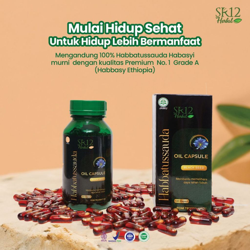 HABBATUSSAUDA OIL CAPSULE SR12 100% MINYAK JINTAN HITAM MURNI HABASYI PREMIUM GRADE A