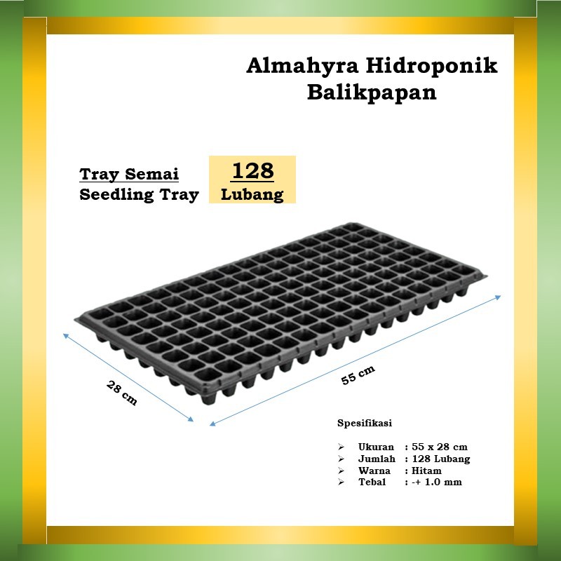Tray Semai Bibit 128 lubang, Seedling Tray ,Tempat Semai, Penyemaian Benih, Nampan Semai.