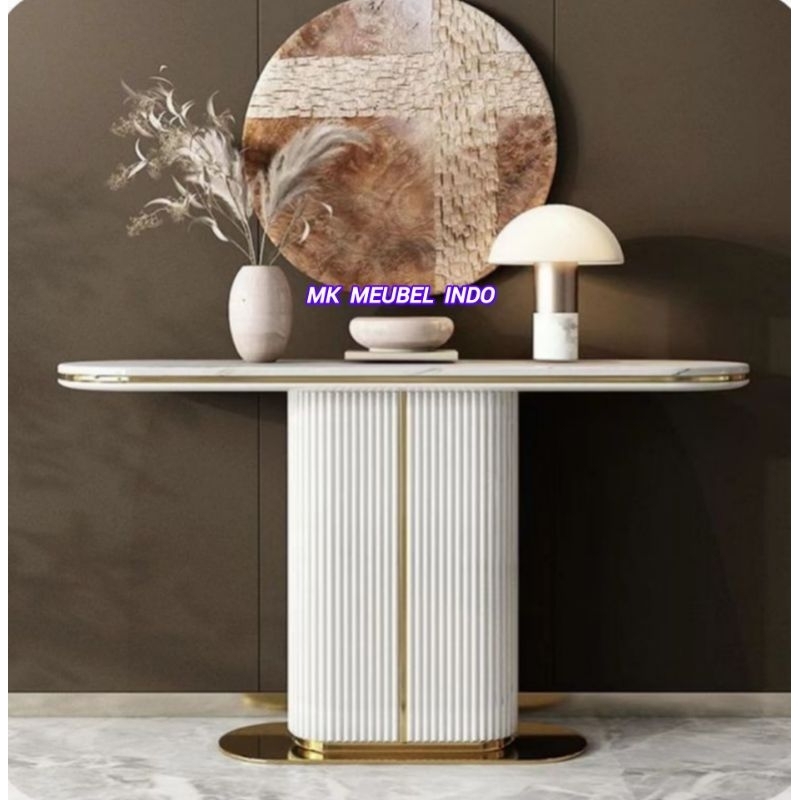 MEJA KONSOL / MEJA PAJANGAN TOP MARMER PUTIH