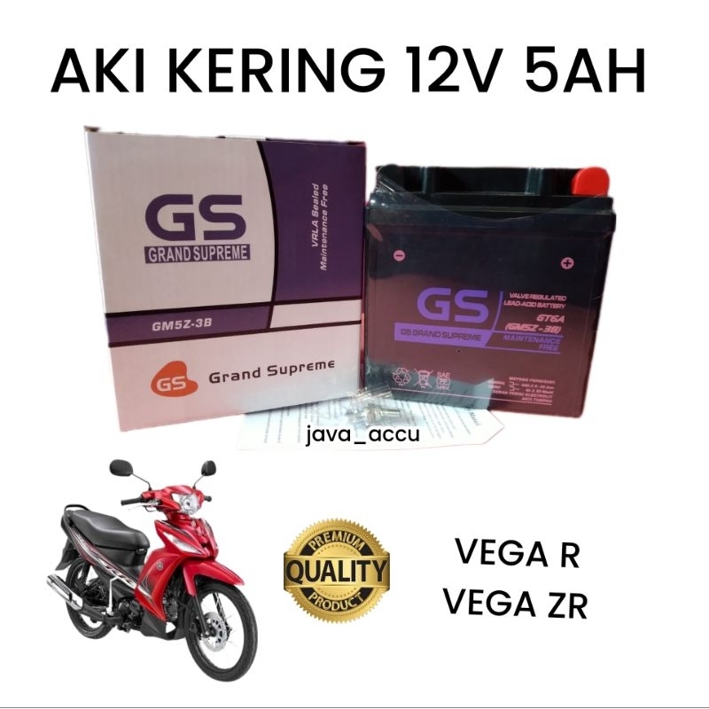 AKI MOTOR VEGA R, VEGA ZR AKI GS, AKI KERING GS GRAND SUPREME GM5Z-3B  12V 5AH