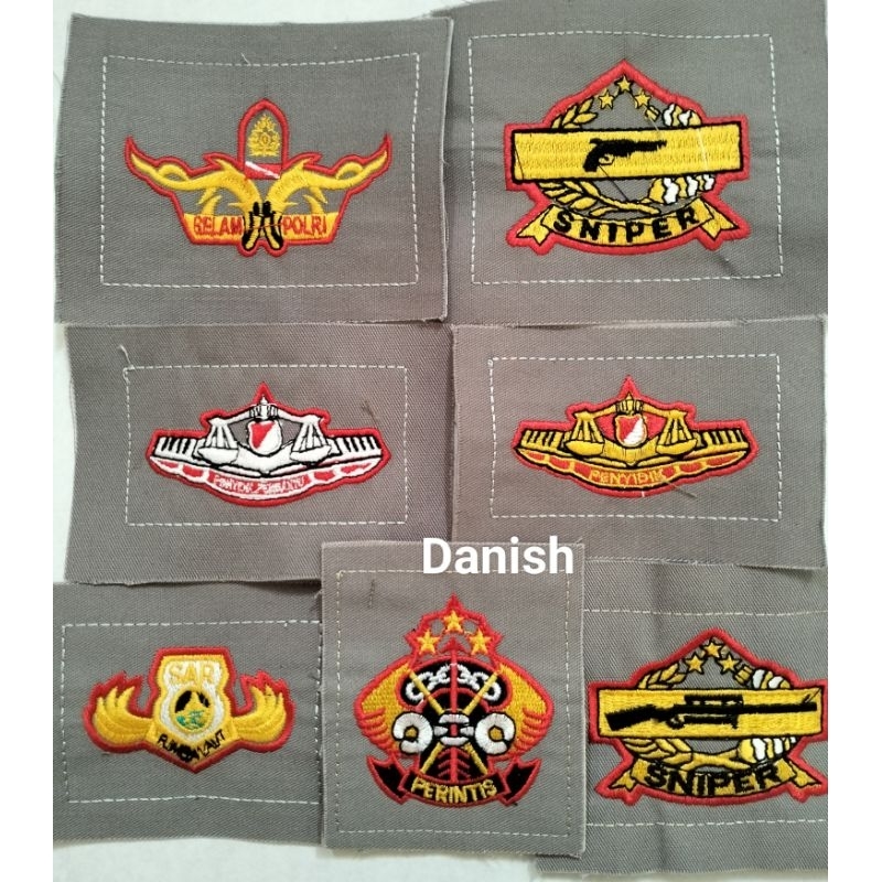 BET BORDIR LOGO LAMBANG BRIVET PDL POLRI,BRIVET PDL POLISI