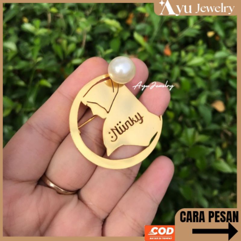 Bros Hijab Muslimah Arabic Bros Lapis Emas Titanium Realpict