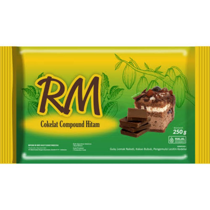 

RM cokelat compound batangan 250g / dark compound chocolate RM 250g / cokelat blok 250g / cokelat batangan 250g