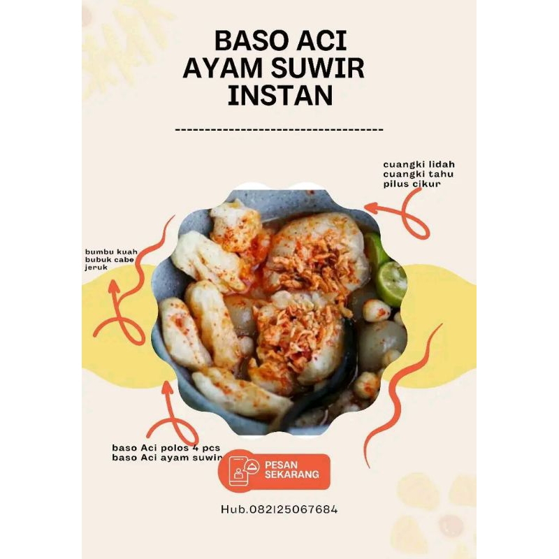 

baso ACI instan ayam suwir sedang