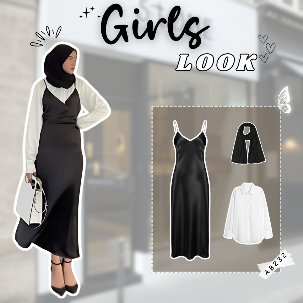 3 In 1 Set AB232 - Dazzelchic one set korean style one set hijab ootd yearbook outfit kondangan keki