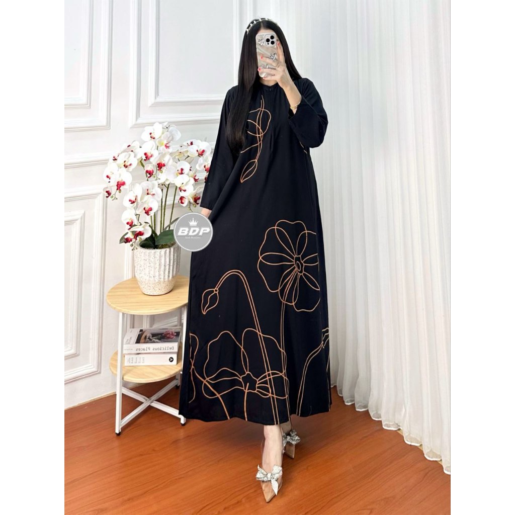 Dianputri - Daster Dress Maura Batik Cap Rayon Grade A Busui - Daster Wanita Lengan Panjang - Daster