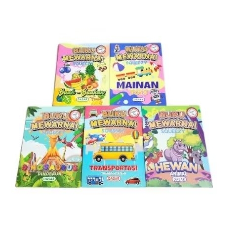 

5pc Buku mewarnai kecil anak TK Paud coloring book set