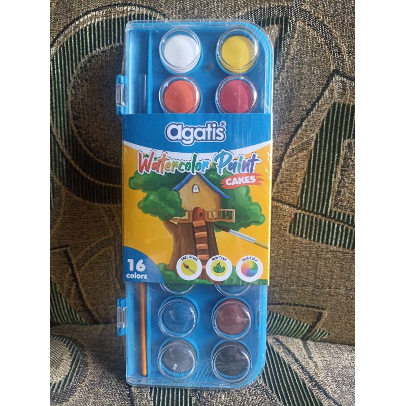 

agatis watercolor paint 16 warna dan 28 warna