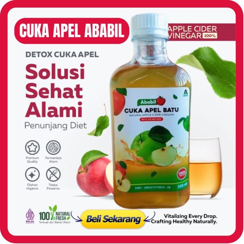 

CUKA APEL BATU ABABIL 300 ML - CUKA APEL ABABIL CUKA APEL MALANG UTUH 100% ORIGINAL CUKA SARI APEL APPLE CIDER VINEGAR