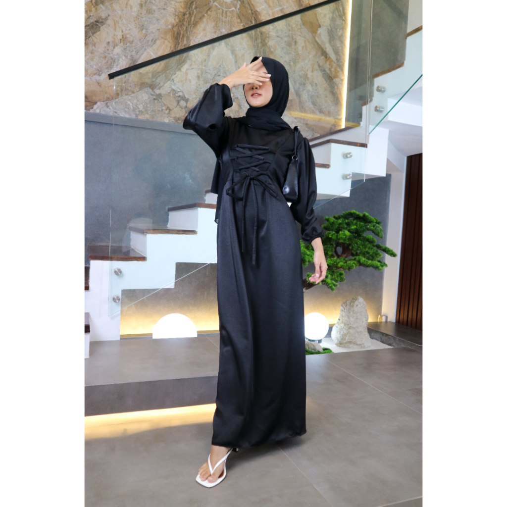 AMARA DRESS | Gamis Satin | Satin Sateen Silk | Satin Dress | Dress princess | Gaun Pesta | Gamis Ke