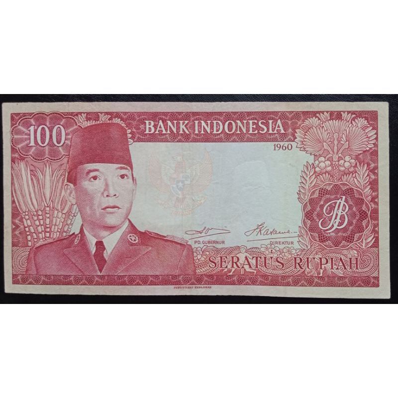 Uang kuno uang lama 100 rupiah soekarno sukarno tahun 1960