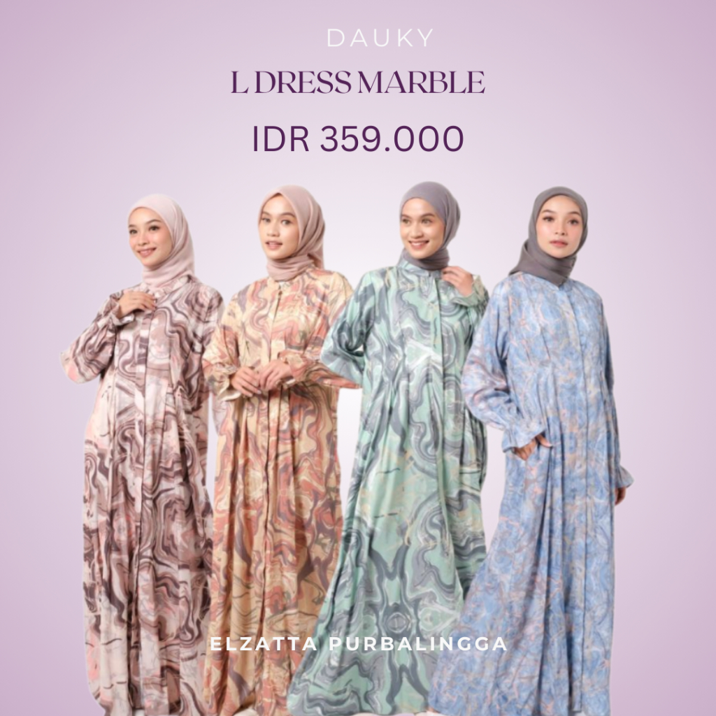 Dauky Gamis Terbaru Gamis Jumbo Motif L Dress Marble Dauky Original
