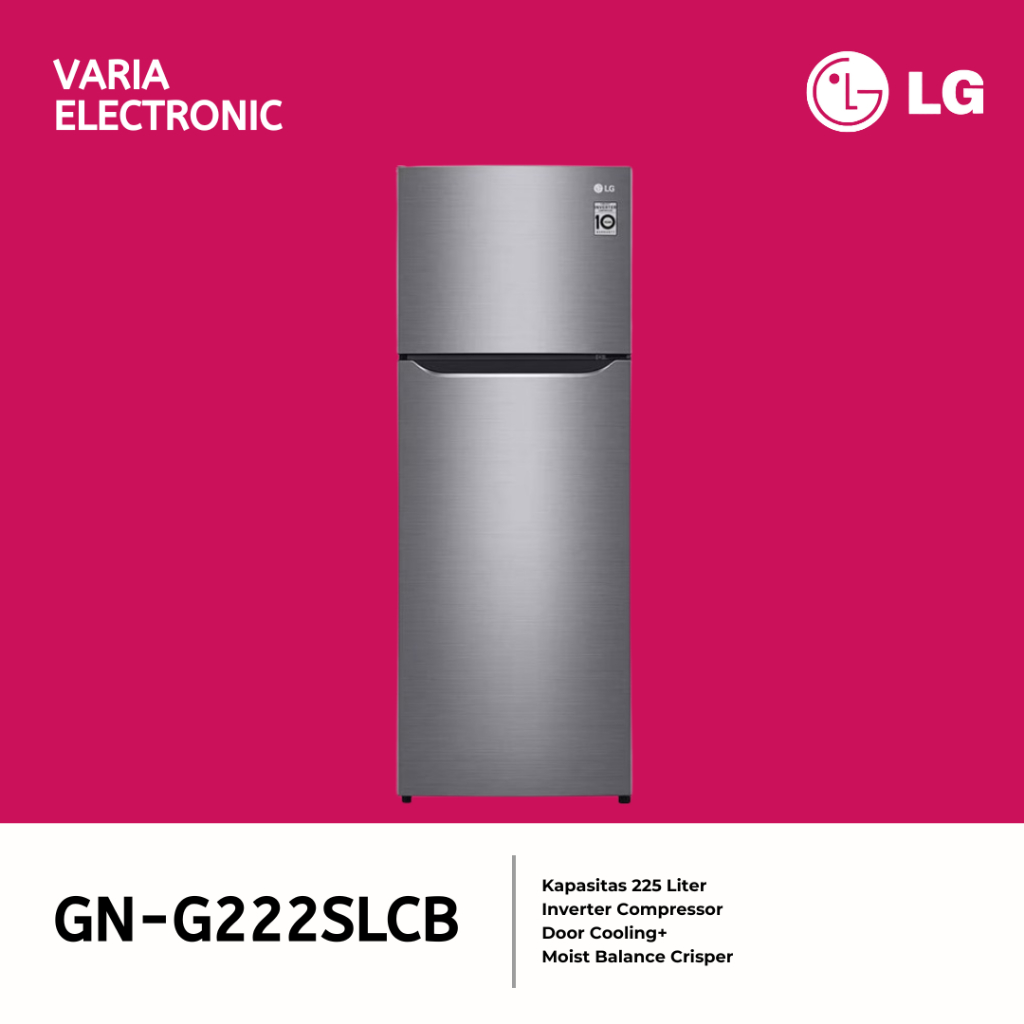 Kulkas 2 Pintu LG GN-G222SLCB / GNG222SLCB Kapasitas 225 Liter