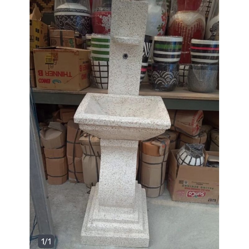 BATU ALAM WASTAFEL TERASSO PUTIH TIANG T.130 Cm