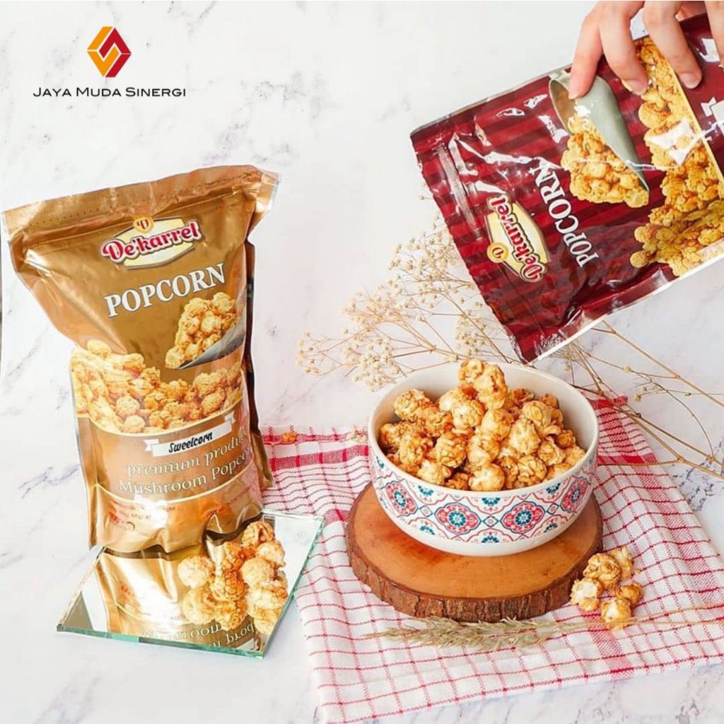 

POPCORN DE'KARREL - POPCORN PREMIUM RASA CARAMEL - COKLAT - TIRAMISU - POPCORN KEMASAN BESAR