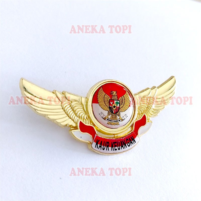 Pin Wing Kaur Keuangan Logo Garuda Merah Putih Pin Kaur Keuangan Bahan Logam - Aneka Topi