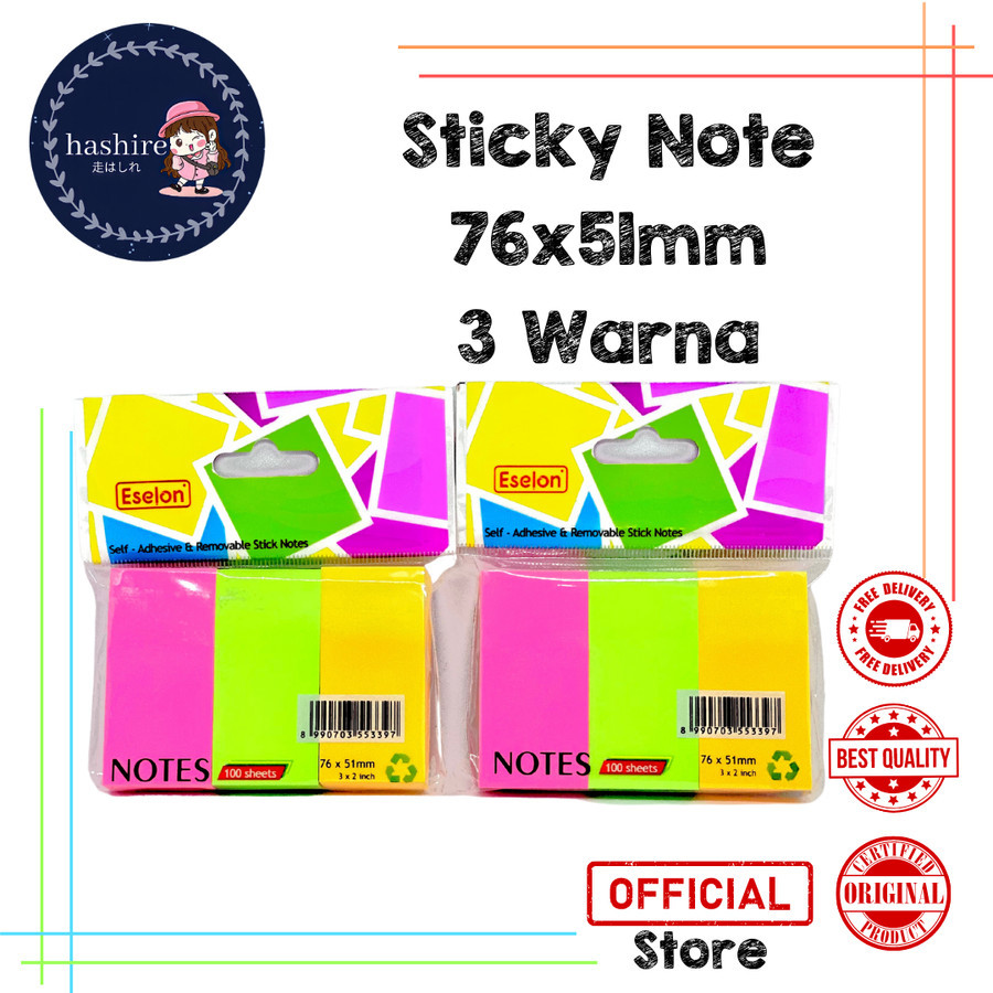 

Notes Kecil 3x2 (3) kertas memo 3 warna uk 76x51mm)