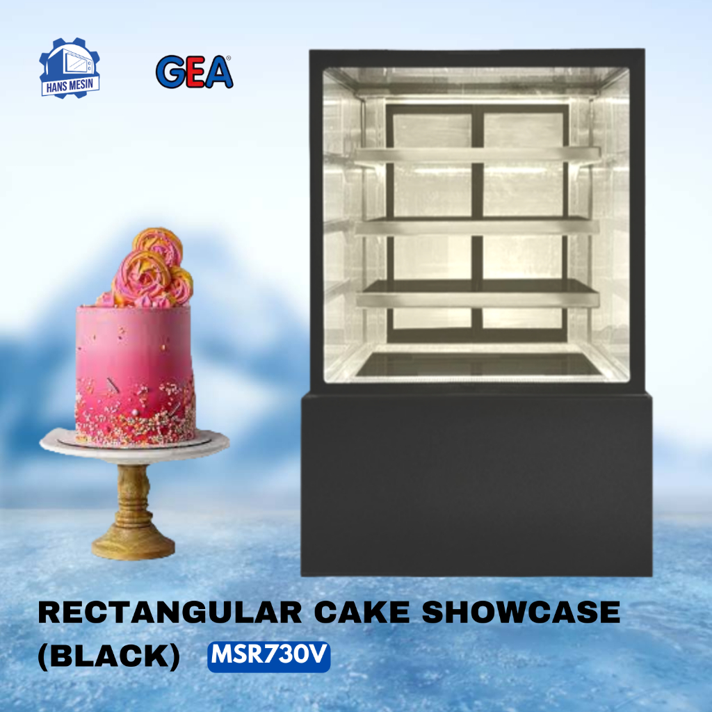 GEA Rectangular Cake Showcase (Black) MSR730V / Showcase Pendingin Kue