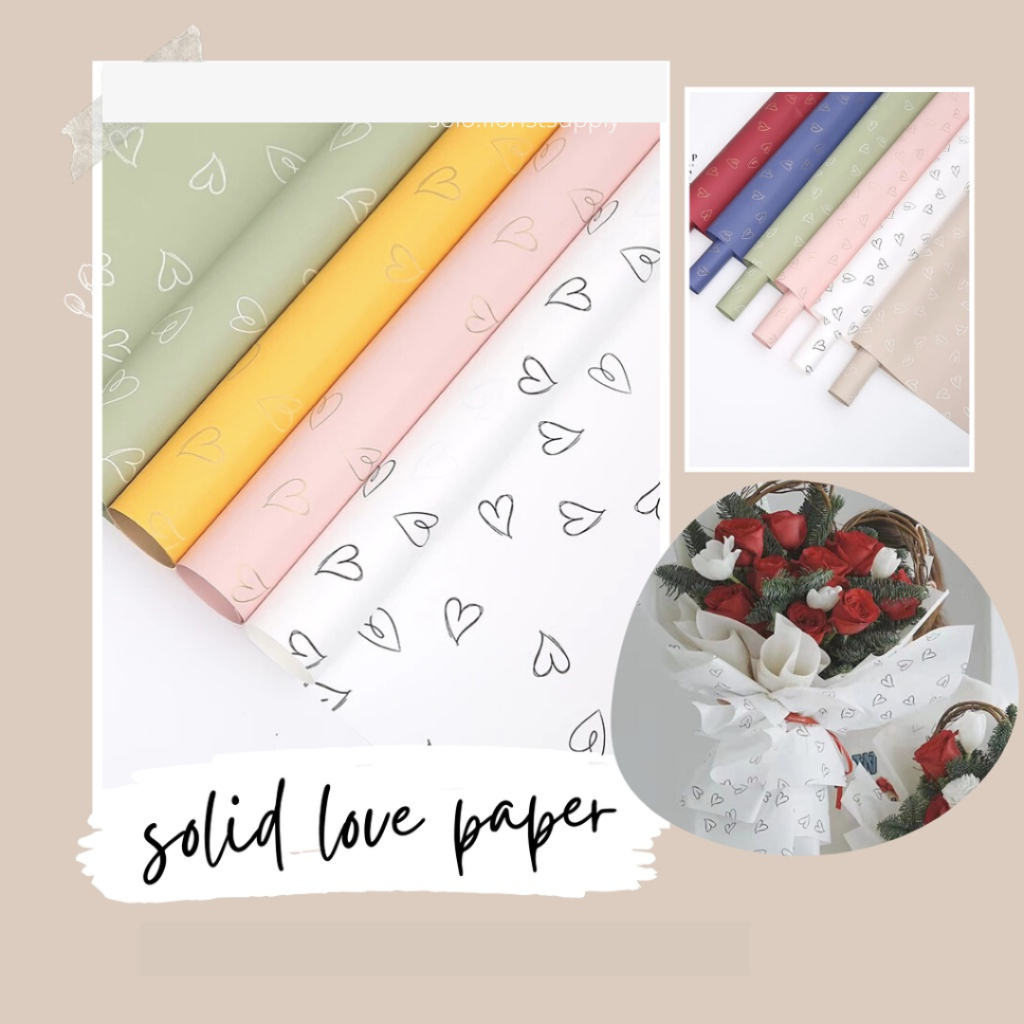 

KERTAS BUKET BUNGA HANDBOUQUET PAPER - SOLID LOVE PATTERN FLOWER WRAPPING COLOR CELLOPHANE