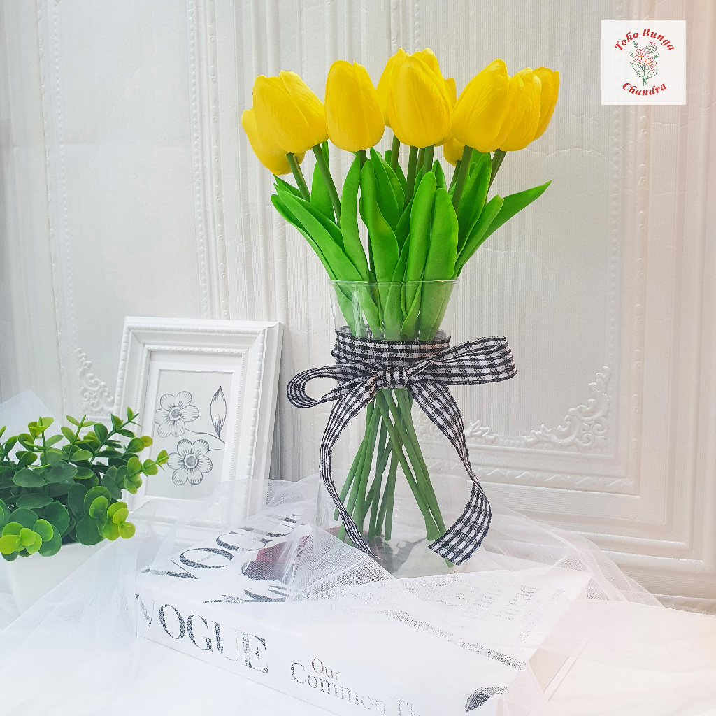 BUNGA TULIP ARTIFICIAL 1PCS (1 BUNGA) / BUNGA TULIP LATEX 1PCS (1 TANGKAI) / BUNGA TULIP DEKORASI / 