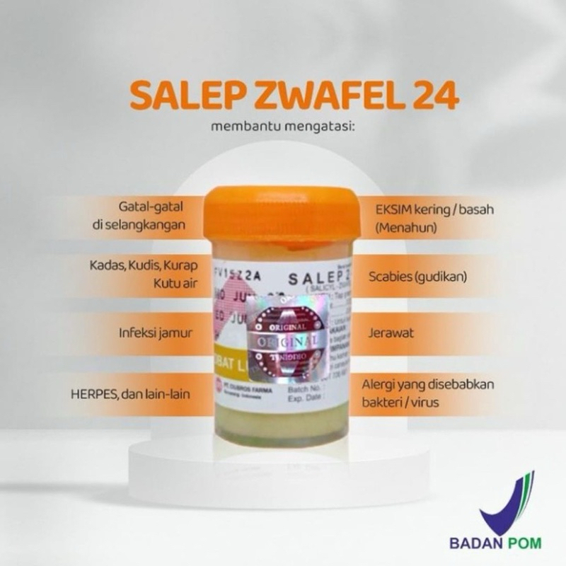 BPOM Salep Gatal Zwafel 24 Orginal Obat Gatel Selangkangan Skabies Eksim Biang Keringat Scabies