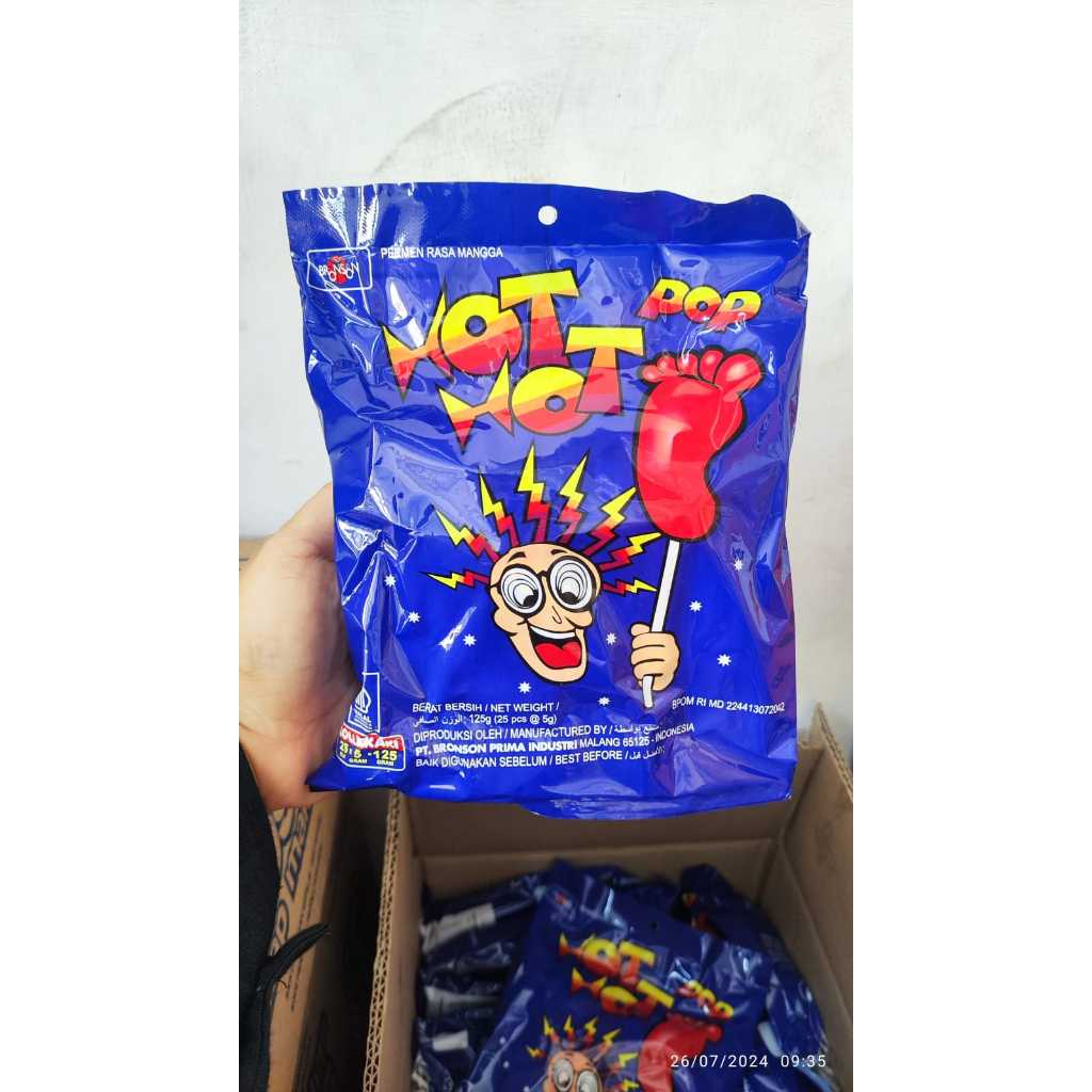 

Permen Hot Hot Pop Kaki Pendekar Biru Lolipop Isi 25pcs