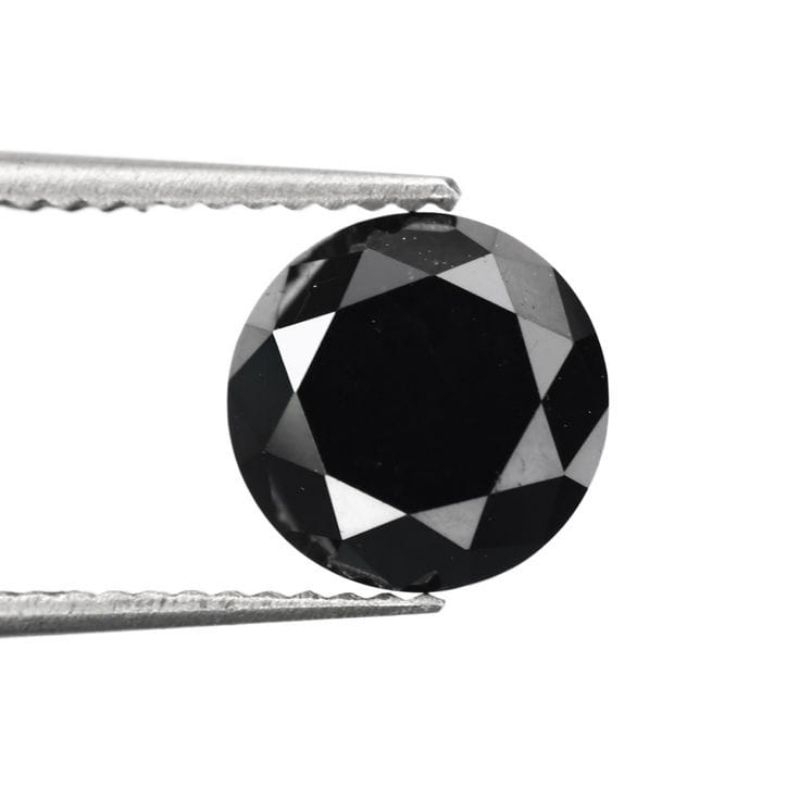 Berlian Hitam Asli Natural/Black Natural Diamond/Round Shape