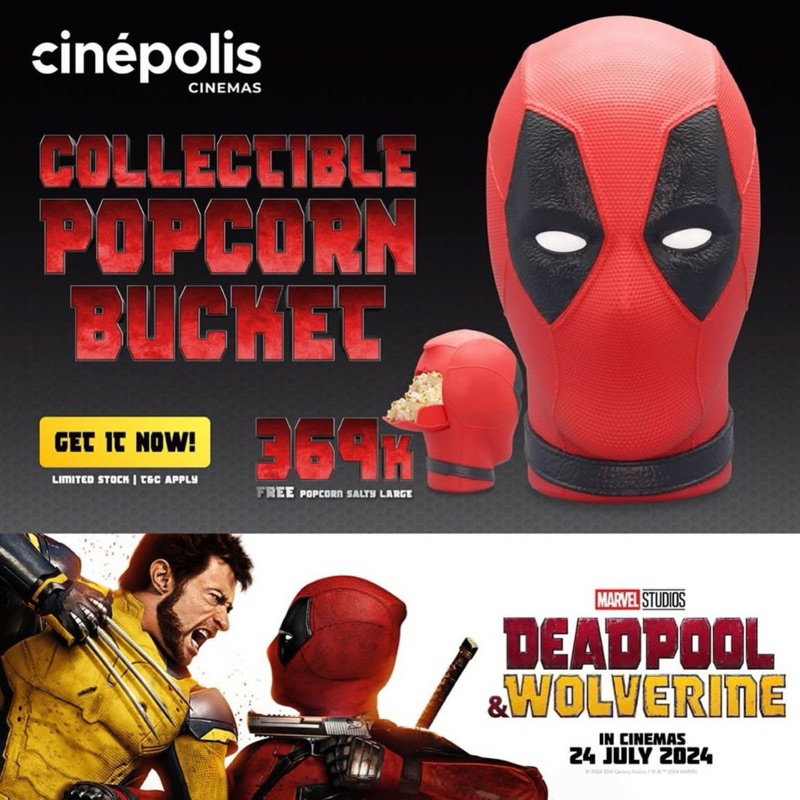 Merchandise Cinépolis x Deadpool / Popcorn Bucket Deadpool / Tumblr Deadpool / Cup Deadpool / Mainan